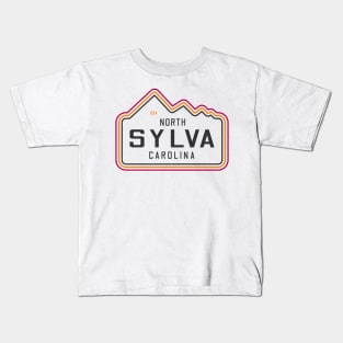 Visiting NC Mountain Cities Sylva, NC Neon Range Kids T-Shirt